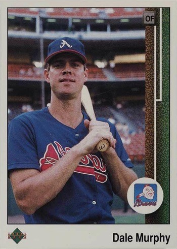 1989 Upper Deck #357 Dale Murphy Baseball Card Reverse Negative Variation