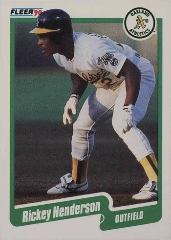 1990 Fleer #10 Rickey Henderson Baseball Card 1990 Fleer #10 Rickey Henderson Baseball Card