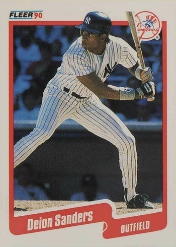 1990 Fleer #454 Deion Sanders Baseball Card 1990 Fleer #454 Deion Sanders Baseball Card