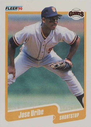1990 Fleer #74 Jose Uribe Baseball Card 1990 Fleer #74 Jose Uribe Baseball Card
