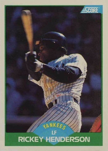 1989 Score #70 Rickey Henderson Baseball Card