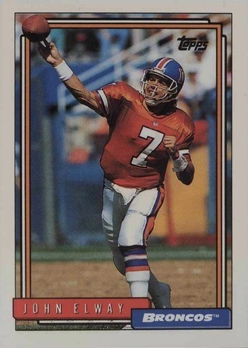 1992 Topps #125 John Elway Football Card 1992 Topps #125 John Elway Football Card