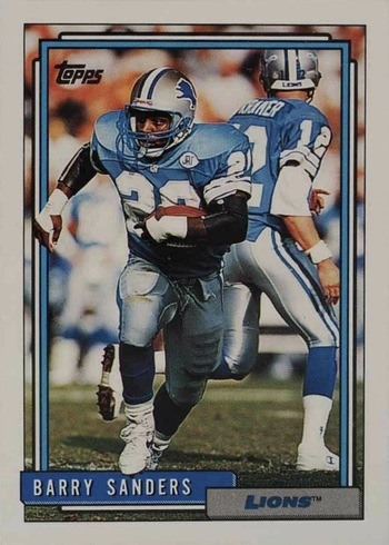 1992 Topps #300 Barry Sanders Football Card 1992 Topps #300 Barry Sanders Football Card