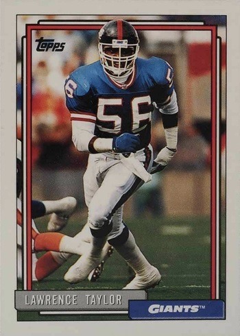1992 Topps #756 Lawrence Taylor Football Card 1992 Topps #756 Lawrence Taylor Football Card