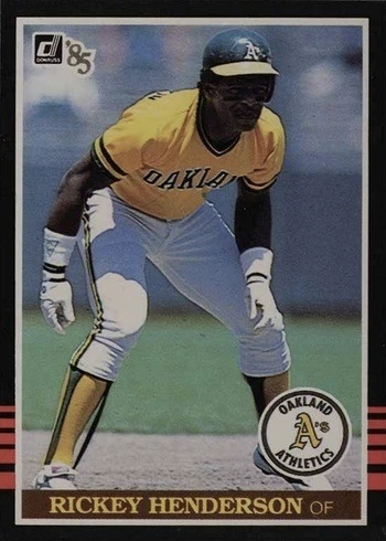 1985 Donruss #176 Rickey Henderson Baseball Card 1985 Donruss #176 Rickey Henderson Baseball Card