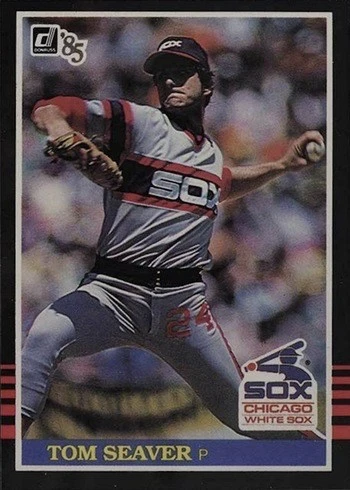 1985 Donruss #424 Tom Seaver Error Image is Floyd Bannister Baseball Card 1985 Donruss #424 Tom Seaver Error Image is Floyd Bannister Baseball Card