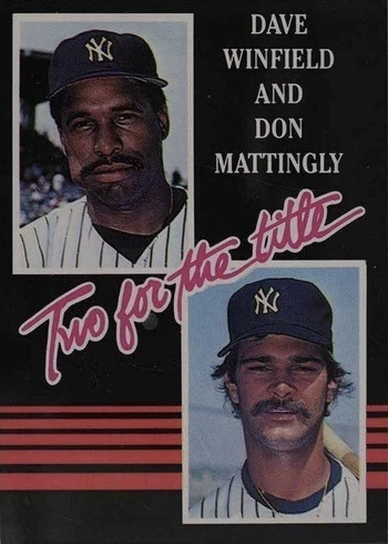 1985 Donruss #651 (White Letters) Two for the Title Mattingly and Winfield Baseball Card