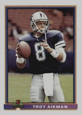 1991 Bowman #113 Troy Aikman Football Card 1991 Bowman #113 Troy Aikman Football Card