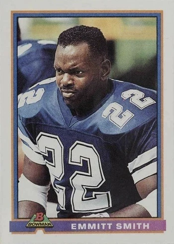 1991 Bowman #117 Emmitt Smith Football Card 1991 Bowman #117 Emmitt Smith Football Card