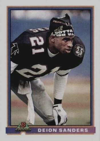 1991 Bowman #15 Deion Sanders Football Card 1991 Bowman #15 Deion Sanders Football Card