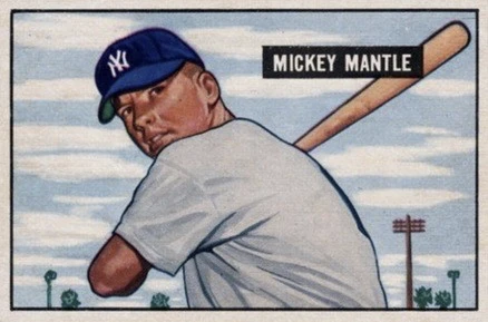 1951 Bowman #253 Mickey Mantle Rookie Card