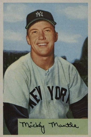 1954 Bowman #65 Mickey Mantle Baseball Card 1954 Bowman #65 Mickey Mantle Baseball Card