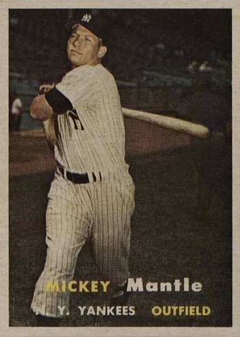 1957 Topps #95 Mickey Mantle Baseball Card 1957 Topps #95 Mickey Mantle Baseball Card