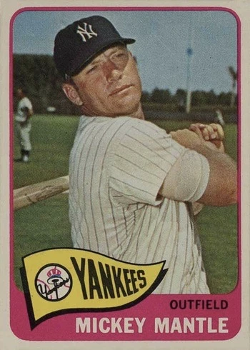 1965 Topps #350 Mickey Mantle Baseball Card 1965 Topps #350 Mickey Mantle Baseball Card