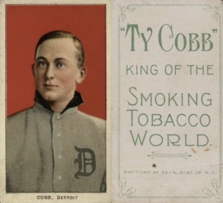 T206 Ty Cobb Baseball Card With Ty Cobb Back