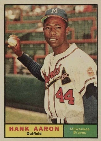 1961 Topps #415 Hank Aaron Baseball Card 1961 Topps #415 Hank Aaron Baseball Card