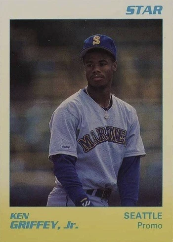 1989 Star Griffey Jr. Promo Yellow Border White Back Ken Griffey Jr. Rookie Card