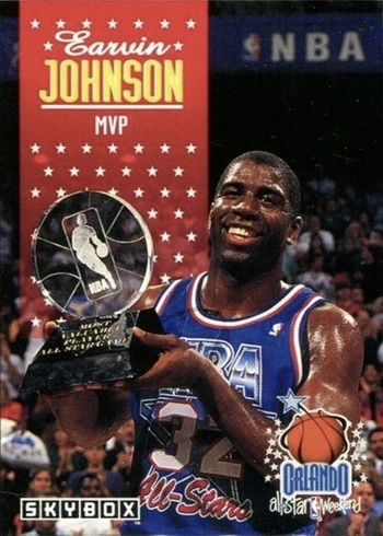 1992 SkyBox #310 Magic Johnson All-Star MVP Basketball Card 1992 SkyBox #310 Magic Johnson All-Star MVP Basketball Card