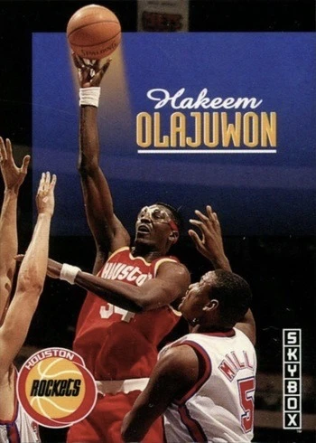 1992 SkyBox #90 Hakeem Olajuwon Basketball Card 1992 SkyBox #90 Hakeem Olajuwon Basketball Card
