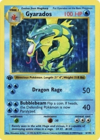 1999 First Edition Pokemon Card Gyarados #6