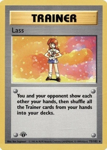 1999 Първо издание Pokemon Card Lass #75