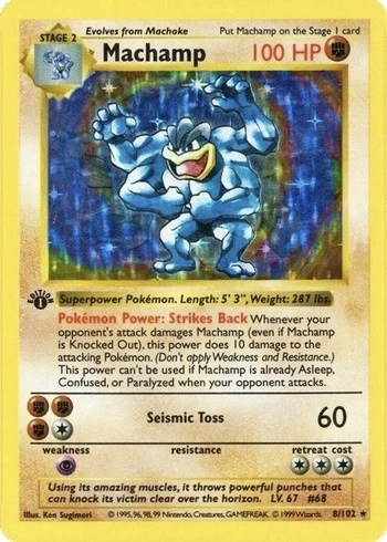 1999 First Edition Pokemon Card Machamp #8