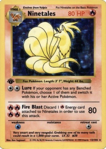 1999 First Edition Pokemon Card Ninetales #12