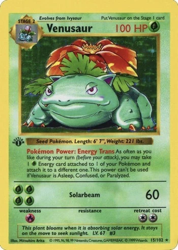 1999 First Edition Pokemon Card Venusaur #15