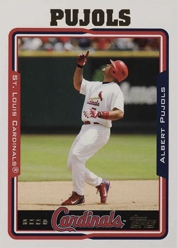 2005 Topps #100 Albert Pujols Baseball Card 2005 Topps #100 Albert Pujols Baseball Card