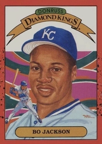 1990 Donruss #1 Diamond Kings Bo Jackson Baseball Card 1990 Donruss #1 Diamond Kings Bo Jackson Baseball Card