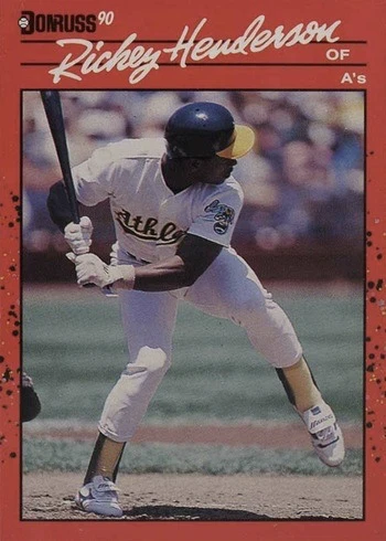 1990 Donruss #304 Rickey Henderson Baseball Card 1990 Donruss #304 Rickey Henderson Baseball Card
