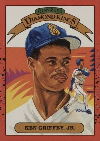 1990 Donruss #4 Diamond Kings Ken Griffey Jr. Baseball Card 1990 Donruss #4 Diamond Kings Ken Griffey Jr. Baseball Card