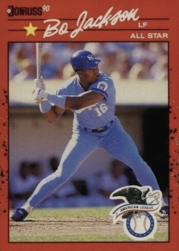 1990 Donruss #650 All-Star Bo Jackson Baseball Card 1990 Donruss #650 All-Star Bo Jackson Baseball Card