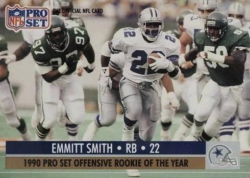 1990 Pro Set #800 Emmitt Smith Offensive Rookie of the Year Football Card