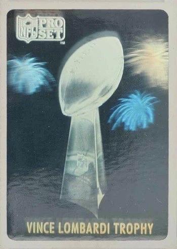 1990 Pro Set Lombardi Trophy Hologram Football Card