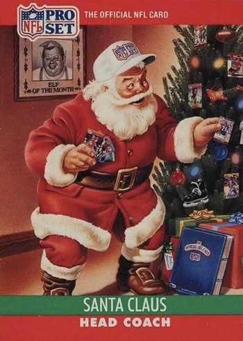 1990 Pro Set Santa Claus Football Card