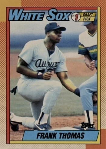 1990 Topps #414 Partial Blackless Error Frank Thomas Rookie Card 1990 Topps #414 Partial Blackless Error Frank Thomas Rookie Card