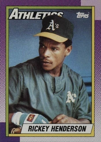 1990 Topps #450 Rickey Henderson Baseball Card 1990 Topps #450 Rickey Henderson Baseball Card