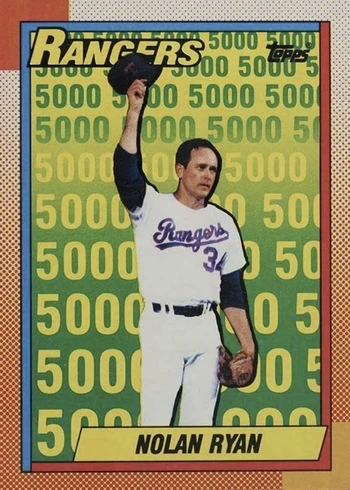 1990 Topps #5 Rangers Nolan Ryan Baseball Card 1990 Topps #5 Rangers Nolan Ryan Baseball Card