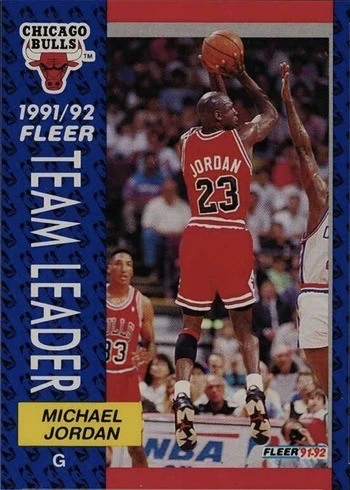 1991 Fleer #375 Michael Jordan Team Leader Basketball Card