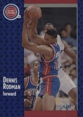 1991 Fleer #63 Dennis Rodman Basketball Card