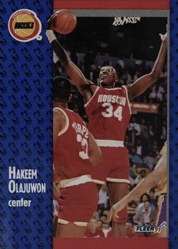 1991 Fleer #77 Hakeem Olajuwon Basketball Card