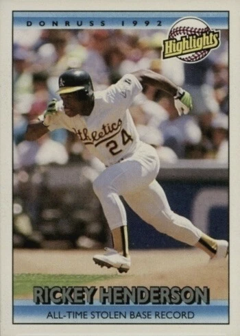 1992 Donruss #215 Highlights Rickey Henderson Baseball Card