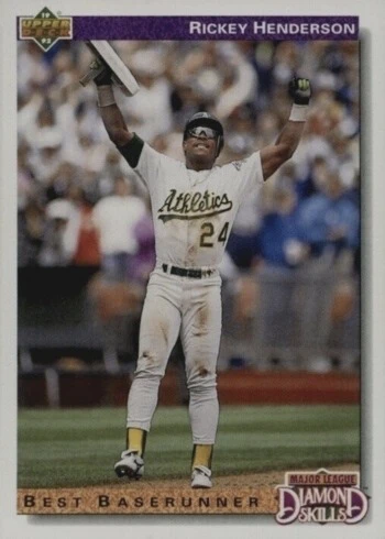1992 Upper Deck #648 Diamond Skills Rickey Henderson Baseball Card