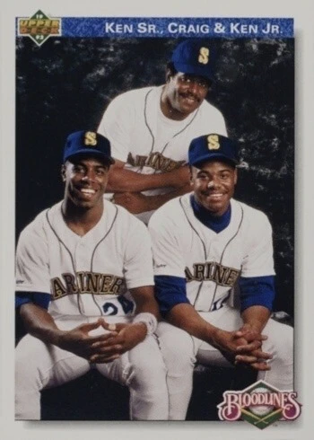 1992 Upper Deck #85 Griffey Sr. and Griffey Jr. Baseball Card