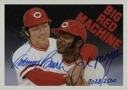 1992 Upper Deck Heroes Autograph Johnny Bench and Joe Morgan Baseball Card