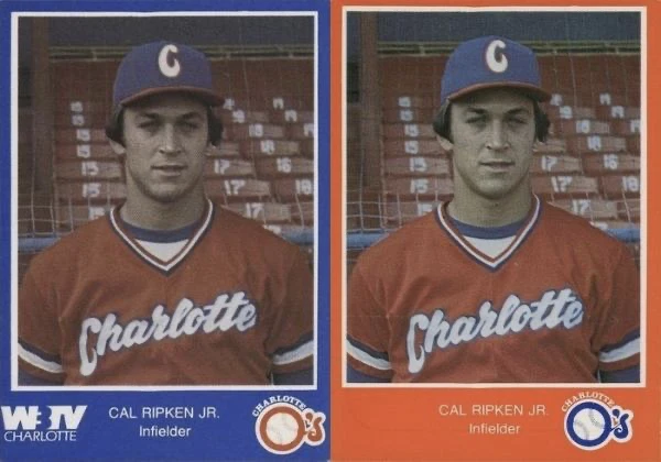 1980 Charlotte Os Team Issue Blue and Orange Cal Ripken Jr. Baseball Cards 1980 Charlotte Os Team Issue Blue and Orange Cal Ripken Jr. Baseball Cards