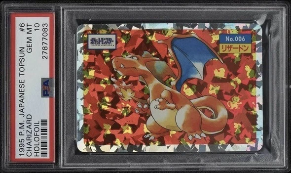 1995 کارت Charizard Pokemon ژاپنی Topsun Holofoil