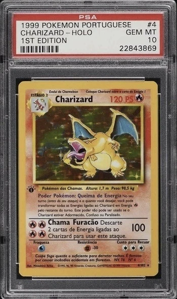 1999 Pokemon Portuguese First Edition Holographic Charizard Card