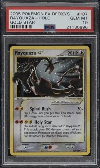 2005 Pokemon Ex Deoxys Holo Gold Star Rayquaza -kort